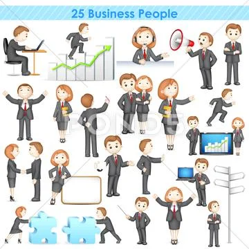 3d Businesspeople Collection Stock Illustration