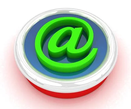 3d button email Internet push 3d button email Internet push on a white bac... Stock Photos
