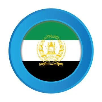 3d button with the flag of afghanistan Ilustração Stock