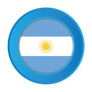 3d button with the flag of argentina Stock Illustration