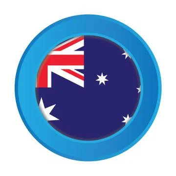 3d button with the flag of australia イラスト素材