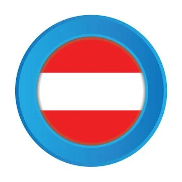 3d button with the flag of austria Stock Illustration