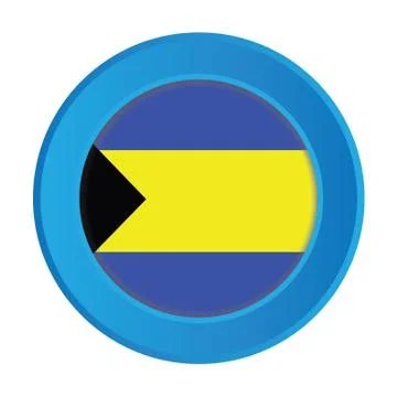 3d button with the flag of bahamas Stock Illustration