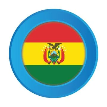 3d button with the flag of bolivia Stock Illustration