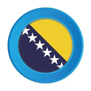 3d button with the flag of bosnia イラスト素材