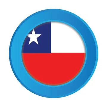 3d button with the flag of chile イラスト素材