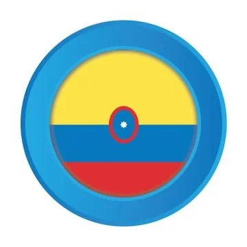 3d button with the flag of colombia イラスト素材