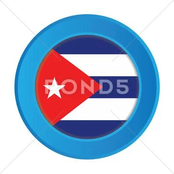 3d button with the flag of cuba Иллюстрация