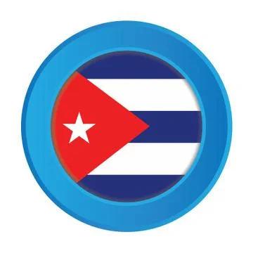3d button with the flag of cuba 스톡 일러스트