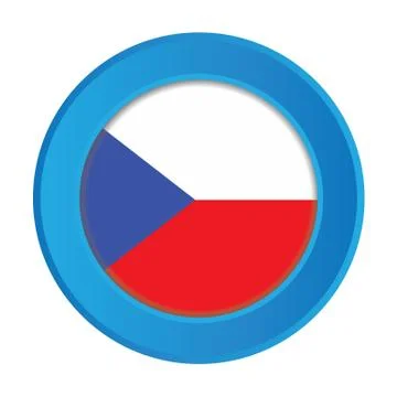 3d button with the flag of czech republic Stock Illustration
