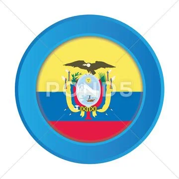 3d button with the flag of ecuador Stock-Illustration