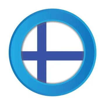 3d button with the flag of finland Stock Illustration