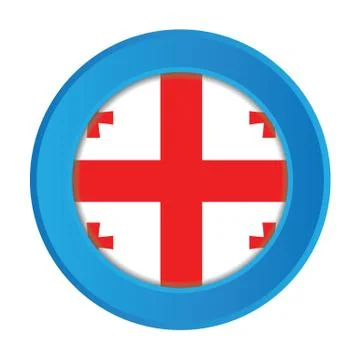 3d button with the flag of georgia イラスト素材