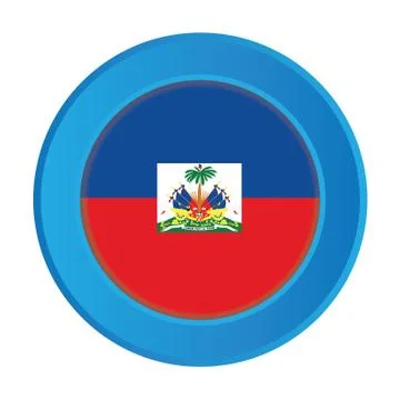 3d button with the flag of haiti 스톡 일러스트
