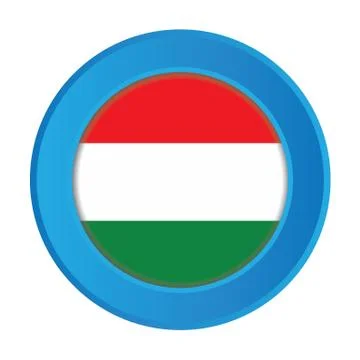 3d button with the flag of hungary 스톡 일러스트