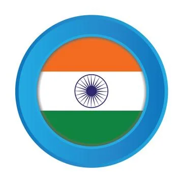 3d button with the flag of india イラスト素材