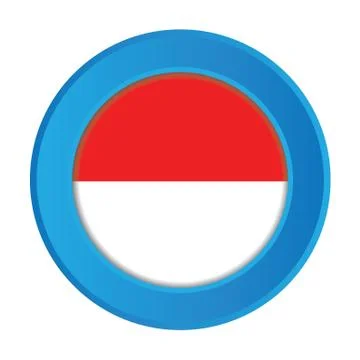 3d button with the flag of indonesia Stock Illustration