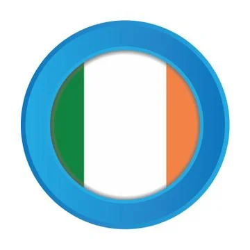 3d button with the flag of ireland Stock Illustration