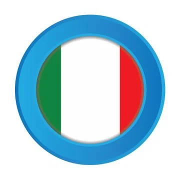 3d button with the flag of italy Stock Illustration