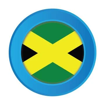 3d button with the flag of jamaica イラスト素材