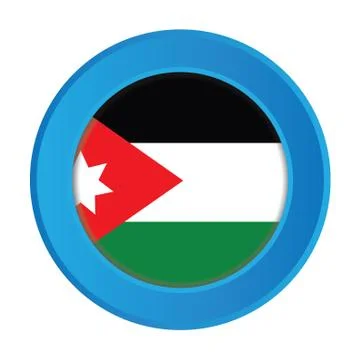 3d button with the flag of jordan 스톡 일러스트