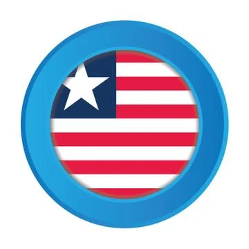 3d button with the flag of liberia Stock Illustration