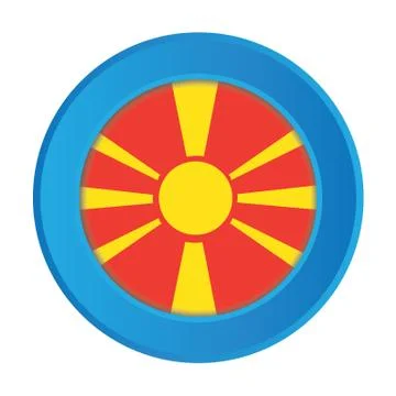 3d button with the flag of macedonia Stock Illustration