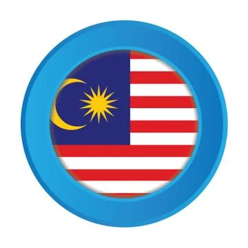 3d button with the flag of malaysia 库存插图