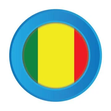 3d button with the flag of mali 스톡 일러스트