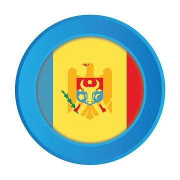 3d button with the flag of moldova イラスト素材