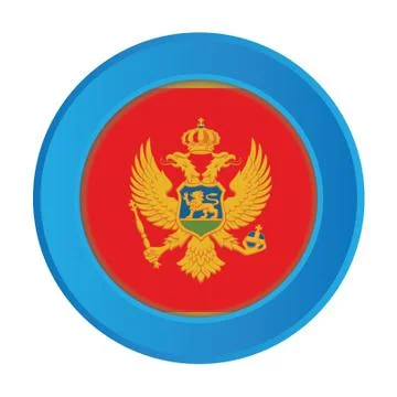 3d button with the flag of montenegro Stock Illustration