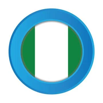 3d button with the flag of nigeria Stock Illustration
