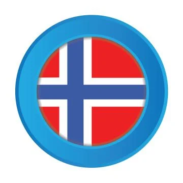 3d button with the flag of norway イラスト素材