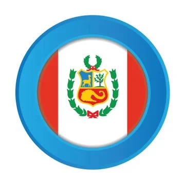 3d button with the flag of peru 스톡 일러스트