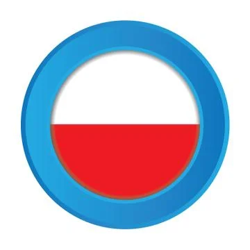 3d button with the flag of poland イラスト素材