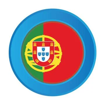 3d button with the flag of portugal Stock Illustration