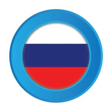 3d button with the flag of russia 库存插图