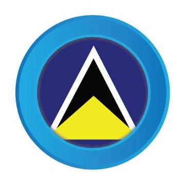 3d button with the flag of saint lucia Stock Illustration