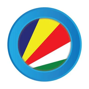 3d button with the flag of seychelles Stock Illustration