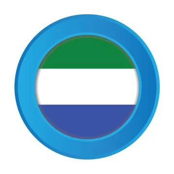 3d button with the flag of sierra leone Stock Illustration