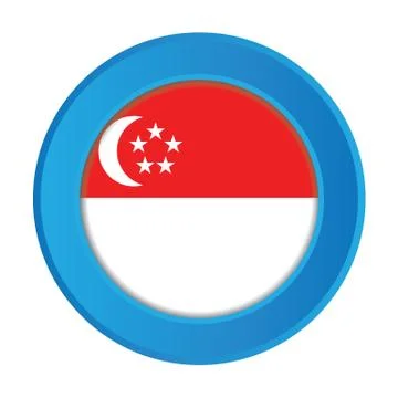 3d button with the flag of singapore Stock Illustration