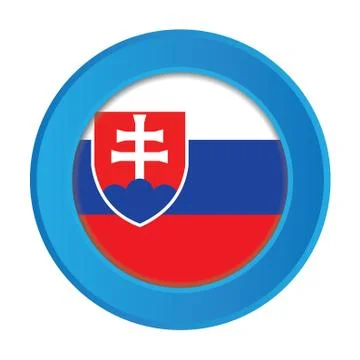 3d button with the flag of slovakia Stock Illustration