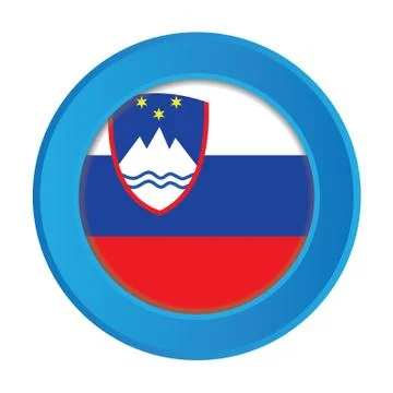 3d button with the flag of slovenia Stock Illustration