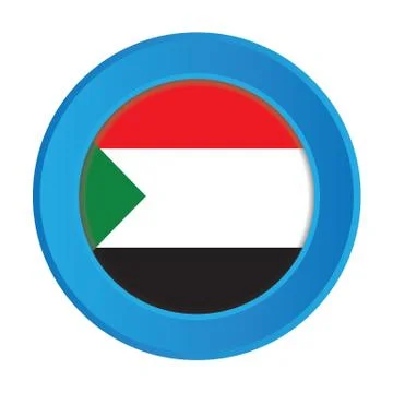 3d button with the flag of sudan イラスト素材