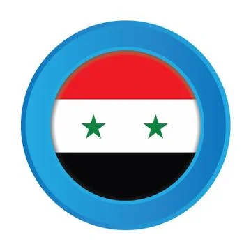3d button with the flag of syria Stock Illustration