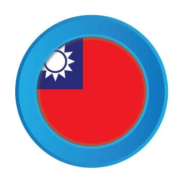 3d button with the flag of taiwan Stock Illustration
