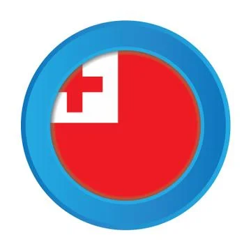 3d button with the flag of tonga 스톡 일러스트