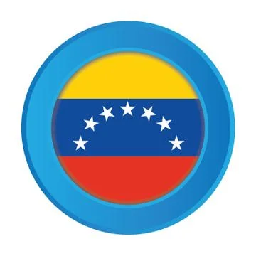 3d button with the flag of venezuela Stock Illustration