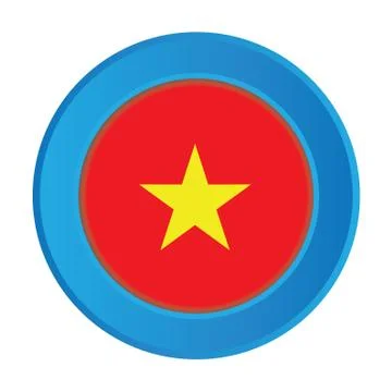 3d button with the flag of vietnam イラスト素材