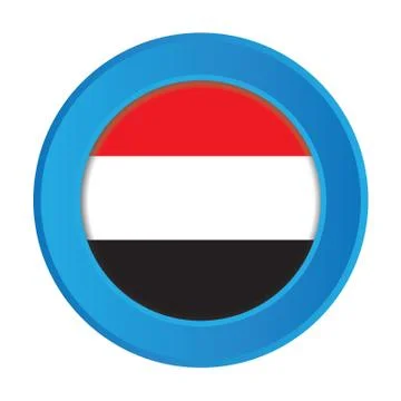 3d button with the flag of yemen Stock Illustration